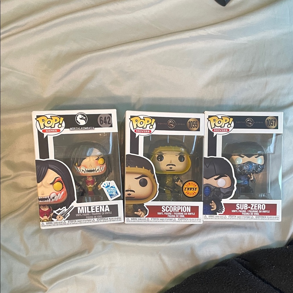 Funko Mortal Kombat Trio Pop! Figures — Black, Yellow, Blue
